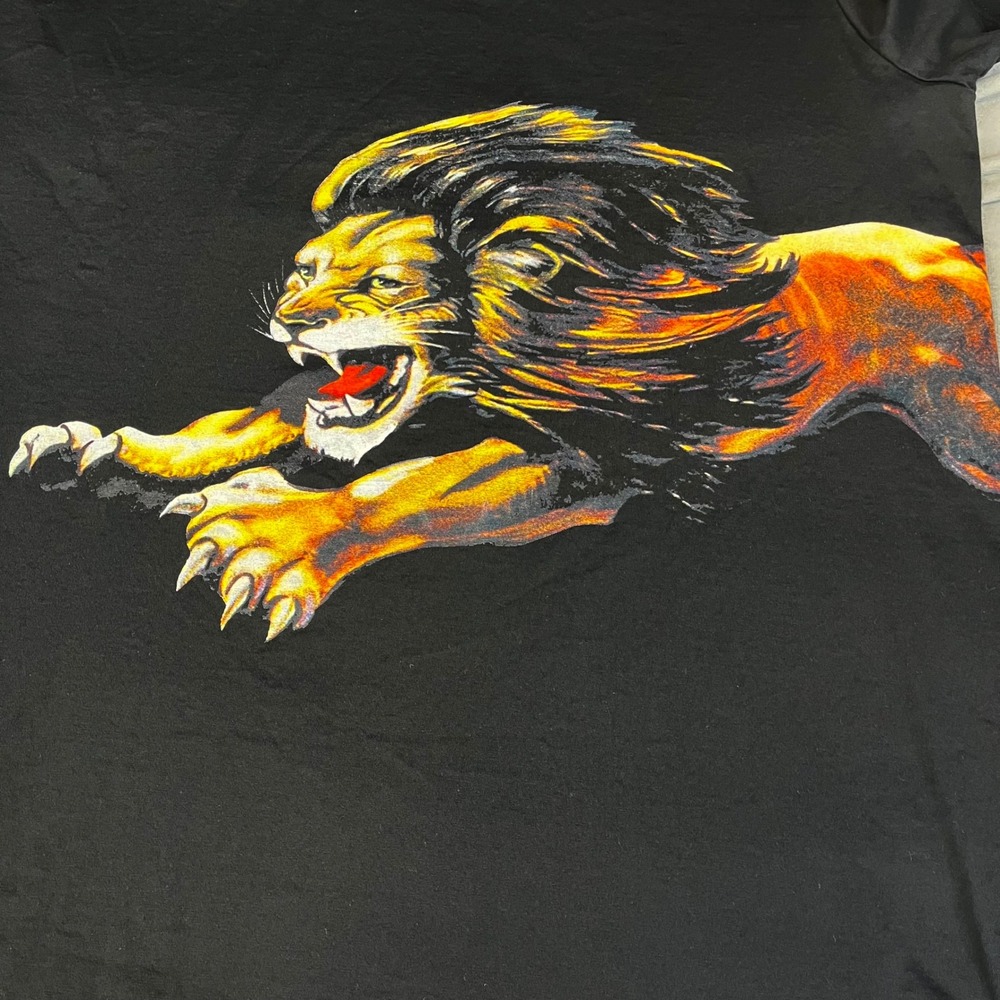 Givenchy Lion Graphic T-Shirt Mens Size XL Black Cuban Fit - Picture 8 of 8